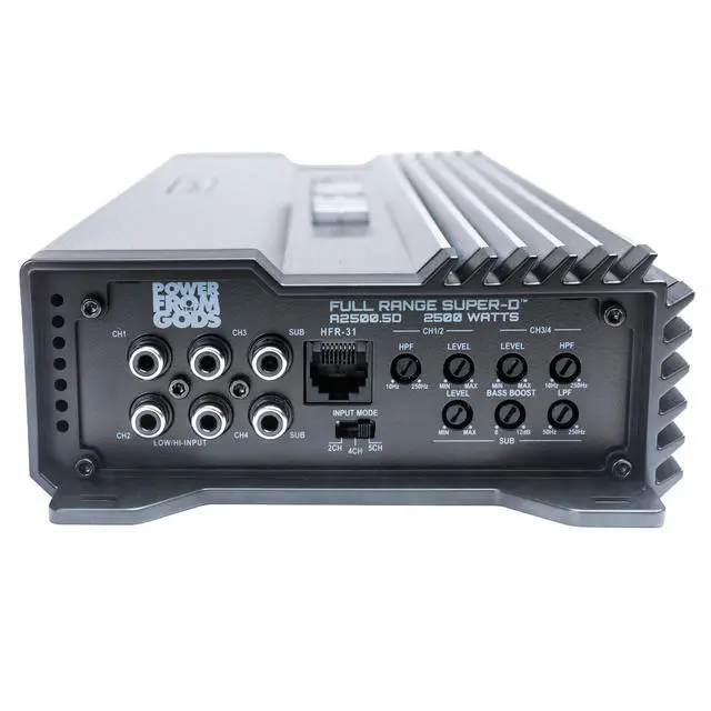Alt view image 4 of 5 - A2500.5D Alpha 2500 Watt 5 Channel Car Audio Amplifier, Hybrid Super D-Class Amp with MOSFET Power Supply & Bass Remote