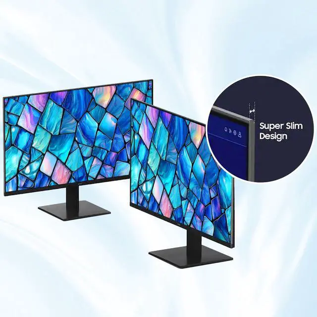 Alt view image 2 of 7 - S3 24 inch IPS LED FHD (1920x1080) Monitor, 100Hz Refresh Rate, 5ms, Eye Care, Flicker-Free, Game Mode, Slim Design, HDMI & VGA, Tilt Adjustment, Black