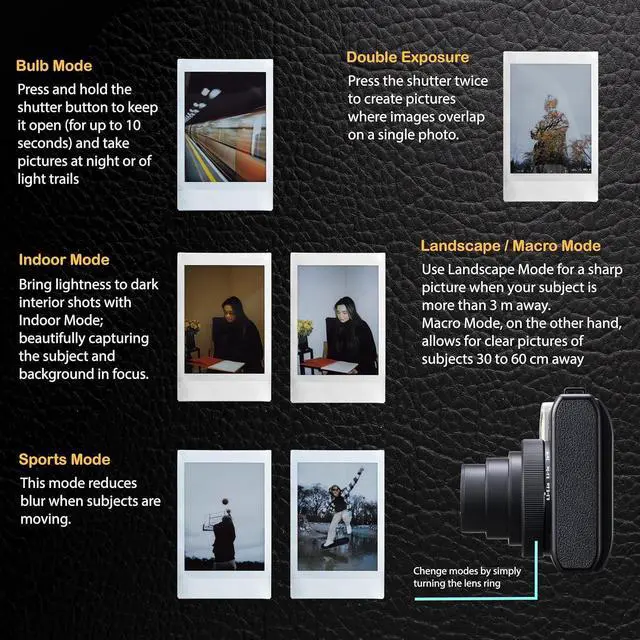 Alt view image 6 of 7 - Instax Mini 99 Instant Film Camera (Black) (Camera + 2 Film (40 Exposure))