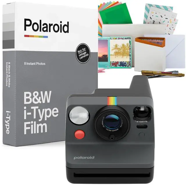 Main image of Now Generation 3 Instant Camera Bundle (Black) | Two-Lens Autofocus System, W Film for i-Type Cameras, Built-in Tripod Mount, (3 items)