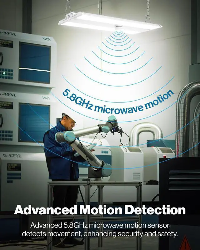 Alt view image 2 of 6 - Sunco 6 Pack Occupancy Motion Sensors for LED Linear High Bay Lights | 360 Degree Microwave Detection, 50FT Ceiling and 65FT Wall Range, White, Wet Rated, Automatic Commercial Lighting Control