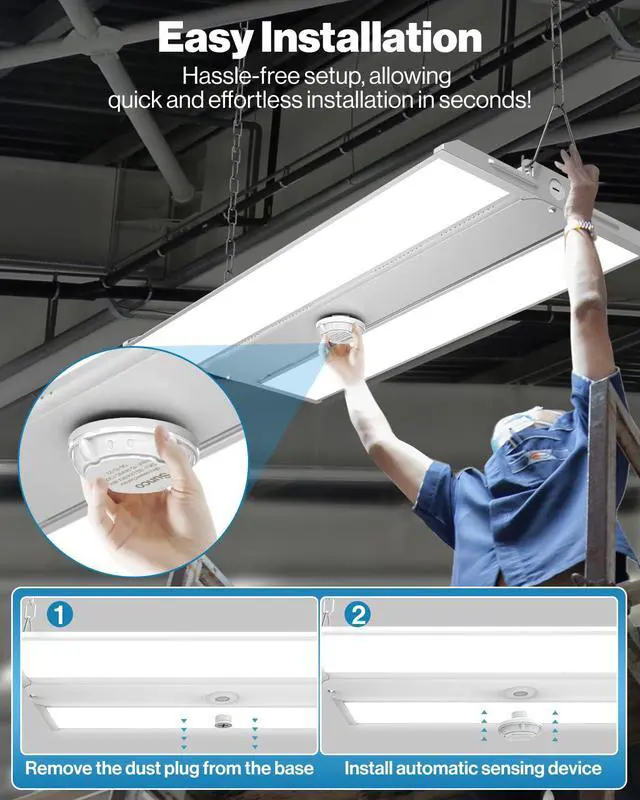 Alt view image 5 of 6 - Sunco 6 Pack Occupancy Motion Sensors for LED Linear High Bay Lights | 360 Degree Microwave Detection, 50FT Ceiling and 65FT Wall Range, White, Wet Rated, Automatic Commercial Lighting Control