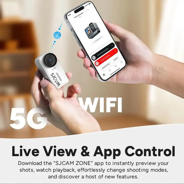 Alt view image 7 of 7 - C110 Plus Action Camera with 4K Video, Gyro Stabilization, and Audio Recording, Bundle Including: 64GB Micro SD Card, Card Reader, Card Wallet, and USBC Adapter