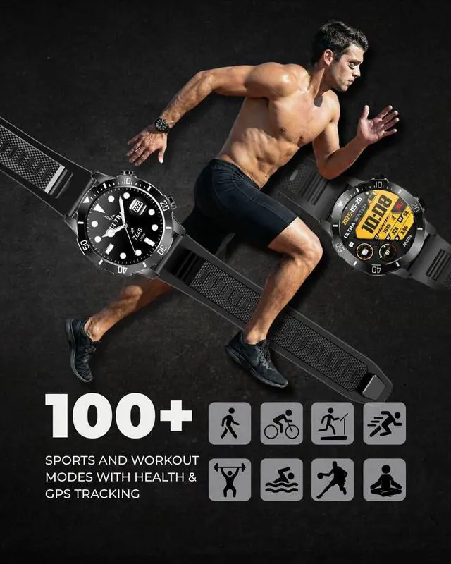 Alt view image 4 of 7 - Ultra Rugged Smart Watch for Men, Bluetooth Calling, 30-Day Battery Life, IP69K Water Resistant, Fitness Tracker with Heart Rate & Sleep Monitor, Compatible with iPhone & Android