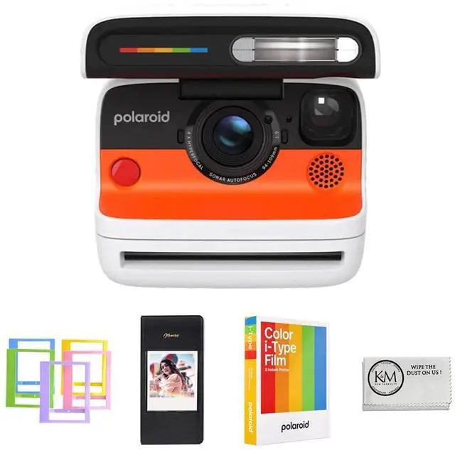 Main image of Flip Instant Camera Color Starter Set | White, 8 Exposures Bundle with Photo Album & Colored Frames + Cleaning Cloth (3 Items)