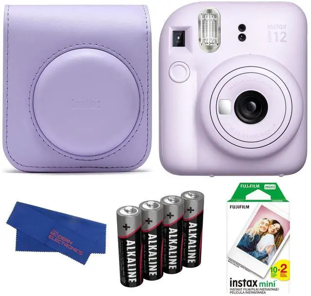 Main image of INSTAX MINI 12 Instant Film Camera (Lilac Purple) Bundle, Includes: INSTAX Mini Film (20 Exposures), INSTAX Mini 12 Case and More (5 Items)