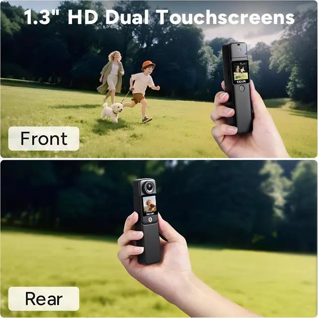 Alt view image 4 of 7 - C300 Action Camera 4K 30FPS 6-Axis Gyro Stabilization 30M Waterproof 1.3 Touch Screen 154° Wide Angle 8X Digital Zoom
