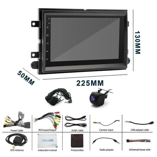 Alt view image 7 of 7 - 7 inch Touchscreen Car Stereo Fit for Ford Focus 2005 2006 2007, Android 13 Car Radio with Carplay & Android Auto GPS Navigation BT Mirror Link WiFi Backup Camera 2+64G