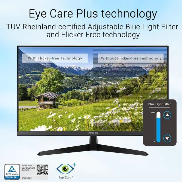 Alt view image 5 of 7 - 27 inch 4K Monitor, UHD(3840 x 2160), IPS, 75Hz, HDR10, Adaptive Sync, Eye Care Plus, DisplayPort, HDMI, Built-in Speakers, DisplayWidget Center, Blue Light Filter, Flicker-Free, VESA Mountable