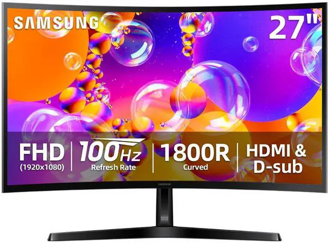 Main image of 27 inch FHD Gaming Monitor, S3 Series, 100Hz, 1800R Curved, G-Sync Compatible, Contrast Ratio 3000:1, Flicker-Free, Game Mode, HDMI & VGA, Ultra-Slim, Tilt Adjustment, Black