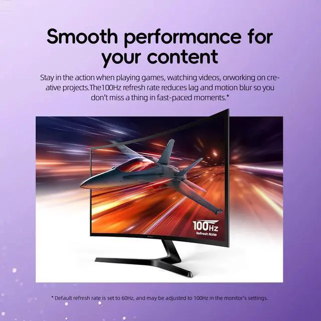 Alt view image 6 of 7 - 27 inch FHD Gaming Monitor, S3 Series, 100Hz, 1800R Curved, G-Sync Compatible, Contrast Ratio 3000:1, Flicker-Free, Game Mode, HDMI & VGA, Ultra-Slim, Tilt Adjustment, Black