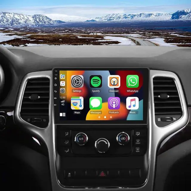 Main image of 10'' Android 14 Car Stereo Radio for Jeep Grand Cherokee 2011-2013, Touch Screen Radio with Carplay Android Auto GPS SWC Bluetooth WiFi FM RDS DSP Mirror Link Split Screen MIC Backup Camera