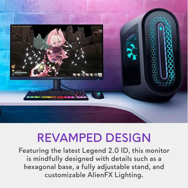 Alt view image 7 of 7 - AW2724DM Gaming Monitor - 27" QHD (2560 x 1440) 180Hz w Overclock, AMD FreeSync Premium Pro, NVIDIA G-SYNC, VESA Display - Black,Black/Silver