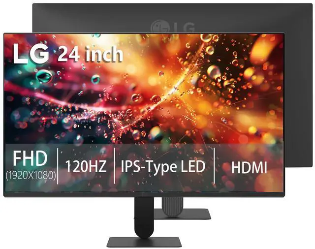 Main image of 24 Inch IPS Monitor, Full HD (1920 x 1080) Display, 120Hz, 1ms MBR, 99% sRGB, HDR10, WebOS, Tilt Adjustable, HDMI x 1, Borderless Display for Gaming and Office