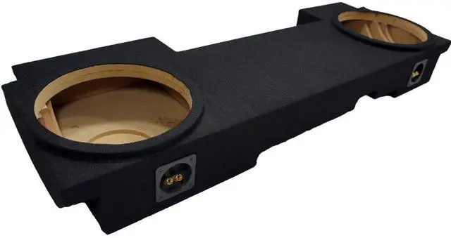 Main image of ASC GM2X12AVECL Compatible with Chevy Silverado or GMC Sierra HD Crew Cab Truck 2002-2013 Dual 12" Subwoofer Underseat Sub Box Speaker Enclosure