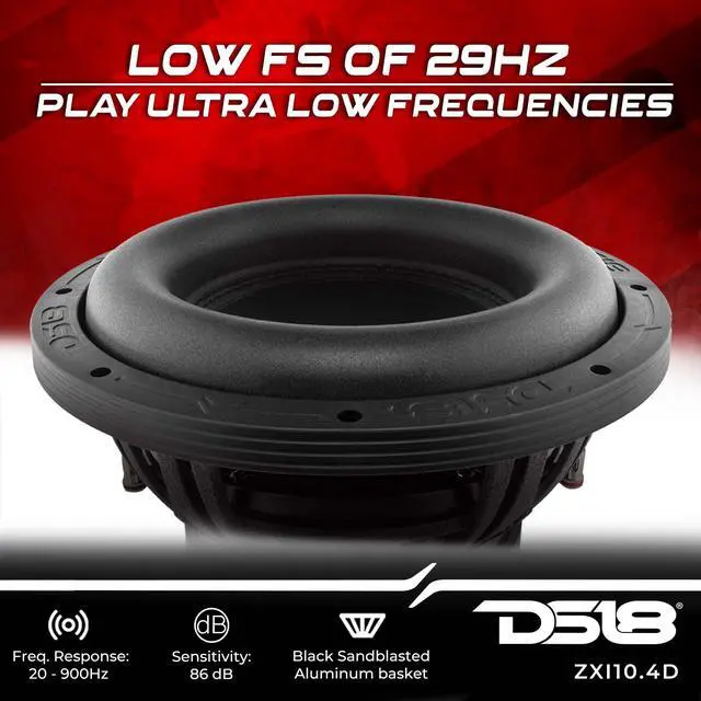 Alt view image 3 of 7 - ZXI10.4D 10 Inches High Excursion Car Audio Subwoofer 1600W Watts Dual Voice Coil 4-Ohm 4 Magnets (1 Speaker), Black