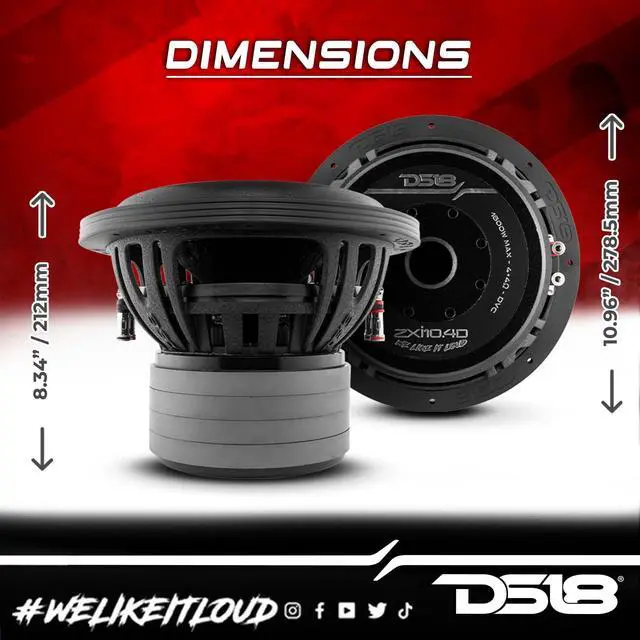 Alt view image 4 of 7 - ZXI10.4D 10 Inches High Excursion Car Audio Subwoofer 1600W Watts Dual Voice Coil 4-Ohm 4 Magnets (1 Speaker), Black