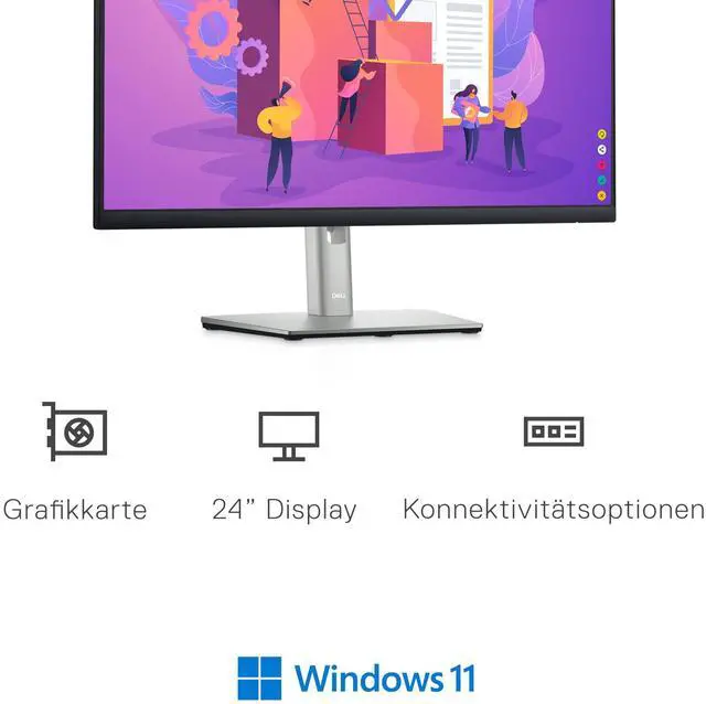 Alt view image 2 of 7 - P2422H 24 Inch Full HD (1920 x 1080) Monitor, 60Hz, IPS, 5ms, 99% sRGB, DisplayPort, HDMI, VGA, 5x USB, Black