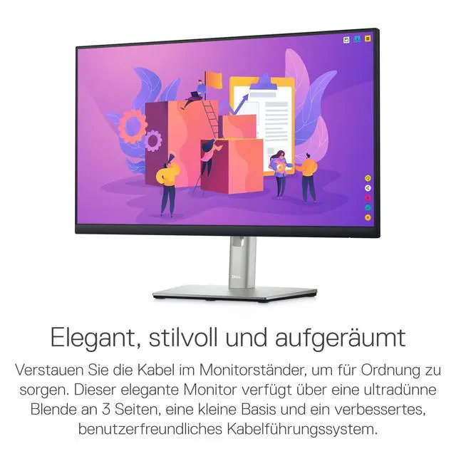 Alt view image 3 of 7 - P2422H 24 Inch Full HD (1920 x 1080) Monitor, 60Hz, IPS, 5ms, 99% sRGB, DisplayPort, HDMI, VGA, 5x USB, Black