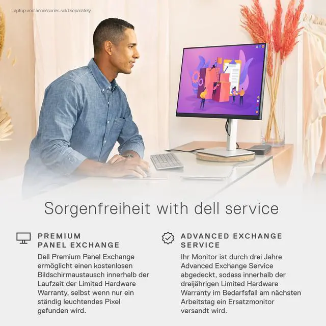 Alt view image 6 of 7 - P2422H 24 Inch Full HD (1920 x 1080) Monitor, 60Hz, IPS, 5ms, 99% sRGB, DisplayPort, HDMI, VGA, 5x USB, Black