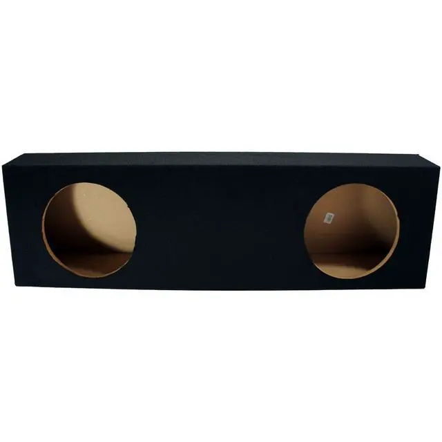 Alt view image 2 of 5 - Dual 12 Inch Subwoofer Box Regular Cab Truck Sub Enclosure 5/8" MDF - ASC | 2 woofer wedge design, angled behind-seat fit, empty speaker housing for your drivers, durable dense build, black finish