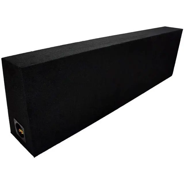 Alt view image 4 of 5 - Dual 12 Inch Subwoofer Box Regular Cab Truck Sub Enclosure 5/8" MDF - ASC | 2 woofer wedge design, angled behind-seat fit, empty speaker housing for your drivers, durable dense build, black finish