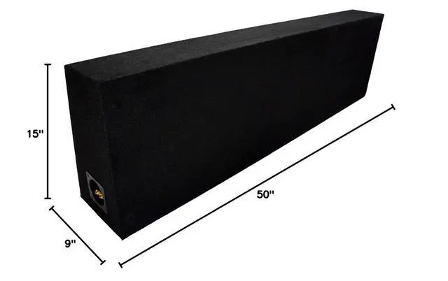 Alt view image 5 of 5 - Dual 12 Inch Subwoofer Box Regular Cab Truck Sub Enclosure 5/8" MDF - ASC | 2 woofer wedge design, angled behind-seat fit, empty speaker housing for your drivers, durable dense build, black finish