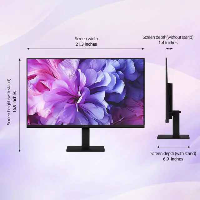 Alt view image 2 of 7 - S24 inch IPS FHD (1920x1080) Monitor, 100Hz Refresh Rate, 5ms, AMD FreeSync, Ergonomic Design, Eye Care, Flicker-Free, Game Mode, HDMI & VGA, Tilt Adjustment, Black