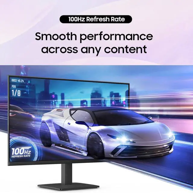Alt view image 7 of 7 - S24 inch IPS FHD (1920x1080) Monitor, 100Hz Refresh Rate, 5ms, AMD FreeSync, Ergonomic Design, Eye Care, Flicker-Free, Game Mode, HDMI & VGA, Tilt Adjustment, Black