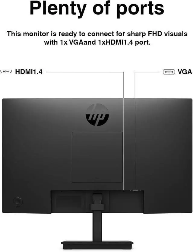 Alt view image 5 of 5 - 22" Series 3 Pro 322pv FHD Monitor Anti-Glare, Flicker Free, VESA Mount | (100x100mm), 5 ms Response Time, HDMI, VGA & Dockztorm USB Port Expander, Black (9U5A2AA#ABA) (2026 Latest Model) 2 Pack