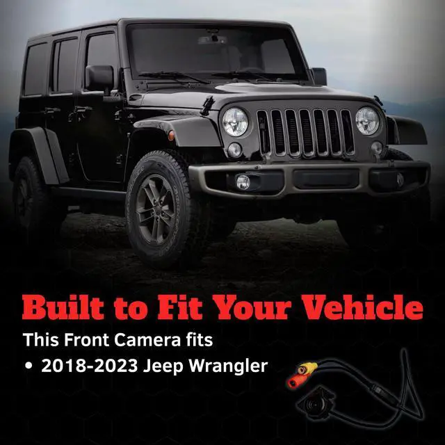Alt view image 3 of 7 - JL Front Camera Kit fits 2018-2023 Wrangler JL | Grille-Mounted | Standard Definition Cam | Easy Installation | Perfect for Trails and Parking | Works on 8.4 Uconnect Only