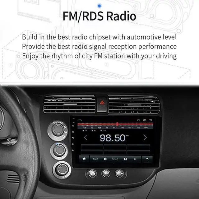 Alt view image 6 of 7 - Double Din Car Stereo for Jeep Compass Patriot 2010-2016 10 Inch HD Touch Screen Android 13 Car Audio Multimedia Receiver with CarPlay Android Auto GPS Radio Navigation Bluetooth Camera(2+32G)
