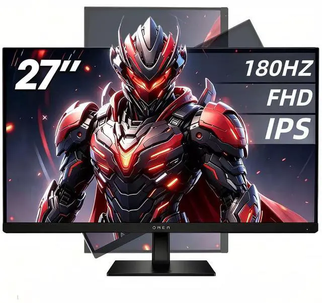 Main image of OMEN 27 Inch FHD (1920 x 1080) Gaming Monitor, 180Hz Refresh Rate, 1ms Response Time, Ultra-Smooth Gameplay, AMD FreeSync, IPS Eye Comfort Display, Low Blue Light, OMEN 27 G2