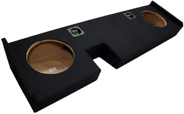Main image of Fits 2009-2014 Ford F150 Extended Super Cab Dual 10" Subwoofer Box ASC | Late model pickup bass upgrade, 10 inch sub enclosure design, vehicle-specific twin woofer housing, clean truck install
