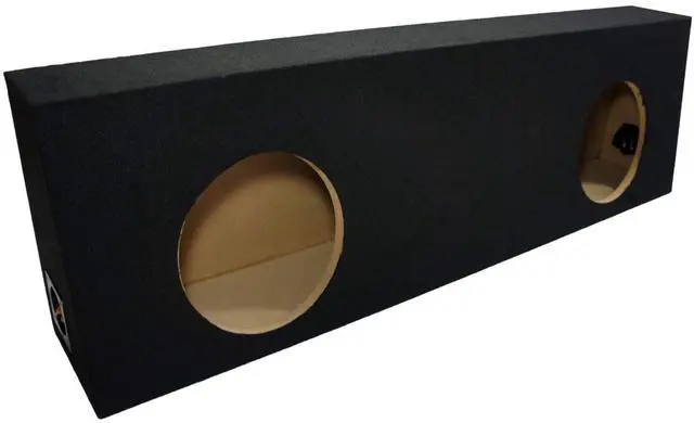 Main image of Dual 10" Regular Cab Truck Sub Box Subwoofer Enclosure 5/8" MDF Black - ASC | Behind-Seat Fit for Standard Pickups, Twin 10 Inch Driver Cabinet, Dense Wood Build, Deep Bass Upgrade, Easy Install