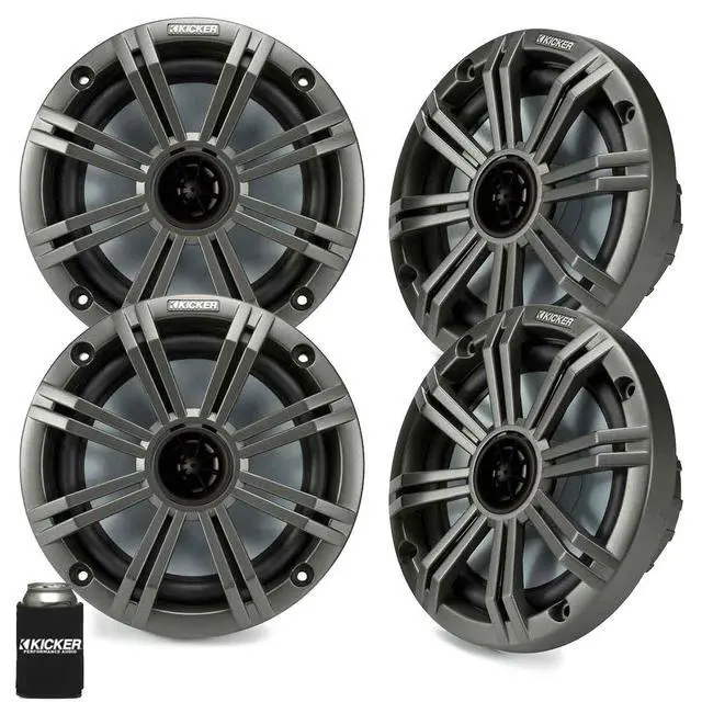 Main image of 6.5" Charcoal Marine Speakers (Qty-4) 2 Pairs of OEM Replacement Speakers