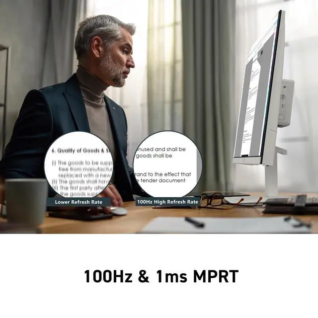Alt view image 3 of 7 - PRO MP273QW E2 AMZ 27-inch IPS 2560 x 1440 (QHD) Computer Monitor, 100Hz, Adaptive-Sync, HDMI, VESA Mountable, Tilt, Speaker, 1ms, White