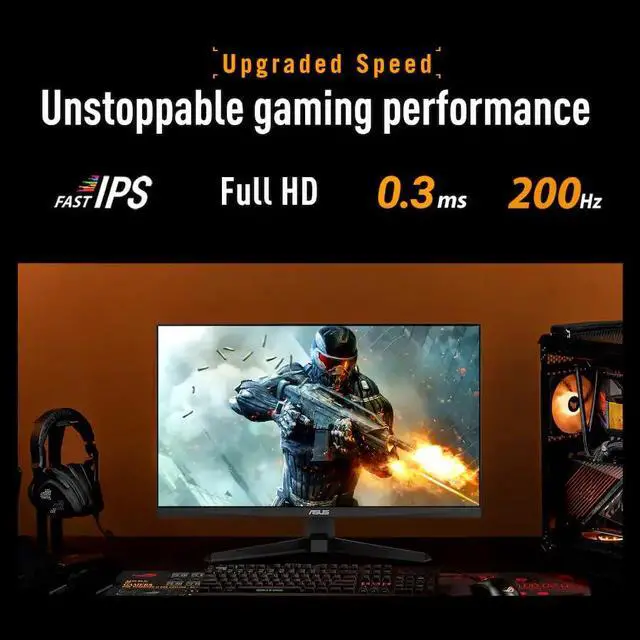Alt view image 4 of 7 - TUF Gaming 27" FHD Monitor, 200Hz, 0.3ms, Fast IPS, 99% sRGB, G-SYNC Compatible, ELMB, Gaming AI, AMD FreeSync, Low Blue Light, DisplayPort & 2 x HDMI, Tilt, VESA, Black