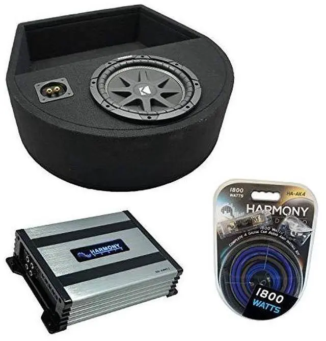 Alt view image 2 of 2 - Kicker Comp C10 Spare Tire Subwoofer Amp Package HA-A400.1 Sub Box 10" | Hidden wheel-well bass with mono power included, keeps your trunk usable, complete wired-in combo, 10 inch size