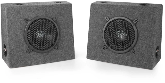 Main image of R-TB8 8" Full Range Truck Box W/Gray Carpeting Soft Dome Tweeters & Chrome Push Speaker Terminals (Pair)
