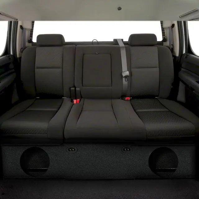 Alt view image 5 of 7 - QPower QBomb Easy Set Dual Ported 12 inch Subwoofers Box Enclosure Car Audio with Bedliner Spray for GMC Chevy Crew Cab 2007-2013