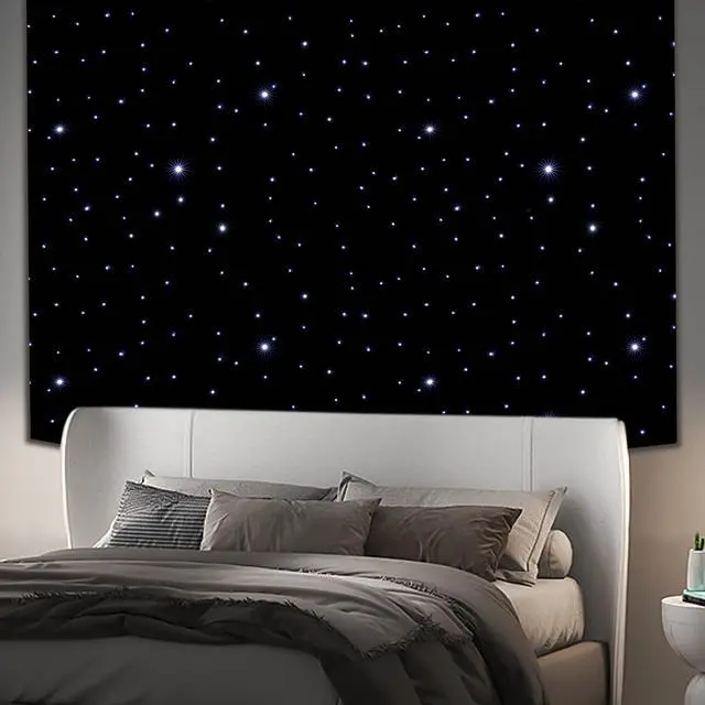 Alt view image 5 of 7 - LED Background 13FTx13FT White Backdrop LED Star Curtain with DMX Control Fire Retardant Star Background for Wedding Party DJ Event Stage Show