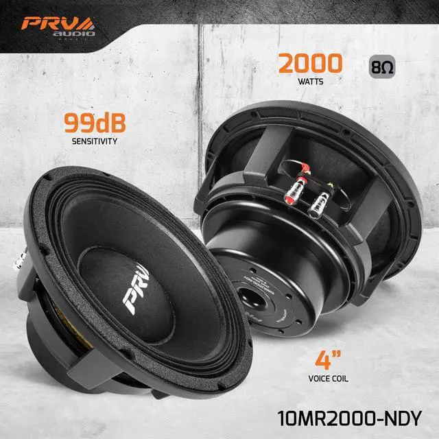 Alt view image 2 of 7 - 10MR2000-NDY 10 Inch Midrange Loudspeaker, 8 Ohm, 2000 Watts, Mid Range Speaker (Single)
