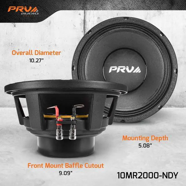 Alt view image 4 of 7 - 10MR2000-NDY 10 Inch Midrange Loudspeaker, 8 Ohm, 2000 Watts, Mid Range Speaker (Single)