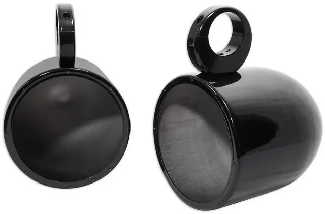 Alt view image 6 of 6 - MAC80B Pair Black 7.7" Wakeboard Tower Speaker Pod Enclosures | 6061 Aluminum, Waterproof, Internal Wiring, 2-2.5" Tower Clamps, Rubber Inserts, 7.4" Depth, Mounting Hardware