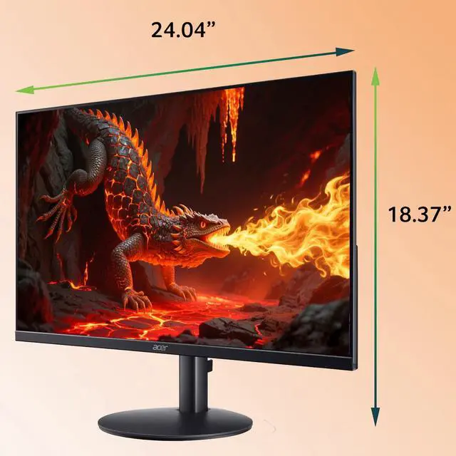Alt view image 3 of 6 - 27" FHD Gaming Monitor, 144Hz, 1ms, IPS, 99% sRGB, HDMI, VGA, AMD FreeSync, Zero-Frame Design, Tilt, Anti-Glare, Wall Mountable, Black