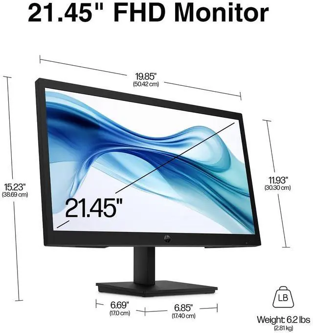 Alt view image 7 of 7 - 22" Series 3 Pro 322pv FHD VA Monitor with 5 ms Response Time, Anti-Glare, Flicker Free, VESA Mount (100x100mm), HDMI, VGA & Dockztorm USB, Black (9U5A2AA#ABA) & Ergoflexy Single Mount Arm