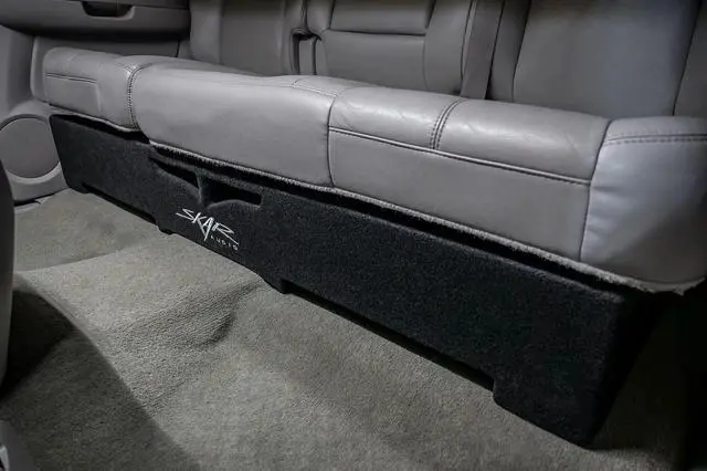 Alt view image 7 of 7 - Dual 12" Ported Subwoofer Enclosure Compatible with 2007-2013 Silverado/Sierra Crew Cab Trucks