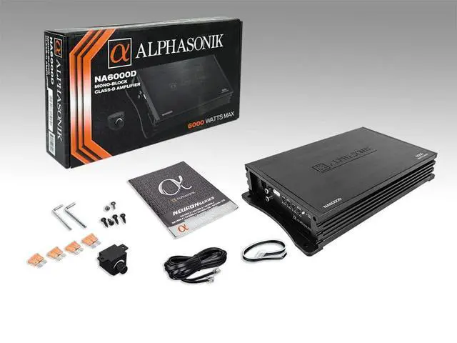 Alt view image 7 of 7 - NA6000D Neuron Series 6000 Watts Max Monoblock Car Amp with 4-Way Protection Circuitry Class-D Amplifier Low & High Level Inputs (Remote Bass Knob Included)
