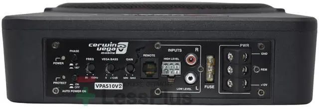 Alt view image 5 of 7 - Cerwin-Vega VPAS10 10" 2 550W Max / 200W RMS Powered Active Subwoofer Enclosure + Bass Knob